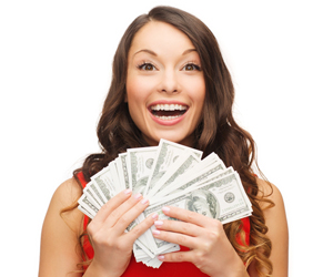 woman-holiday-dress-holding-money